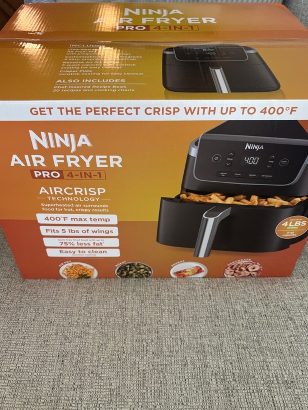 Ninja Air Fryer Pro 4-in-1 AirCrisp Technology 5 QT New in Box